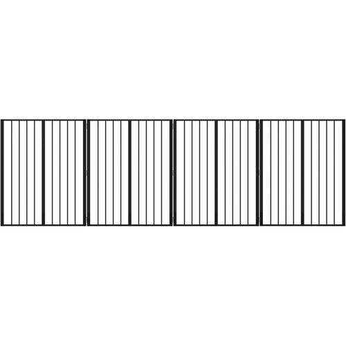  Vrata za pse 4 pcs Crna 80 x 100 cm Cinkani čelik Slike