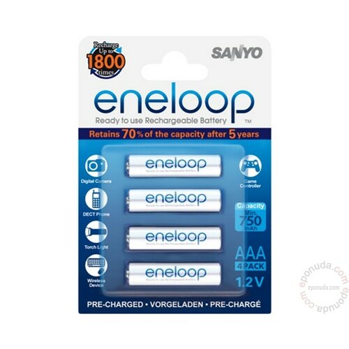 Sanyo AAA eneloop HR-4UTGB-4BP 4kom baterija Slike
