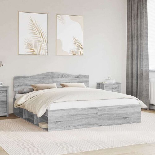  Konstrukcija postelje z vzglavjem Siva Sonoma 200 x 200 cm, (5000121048) Cene