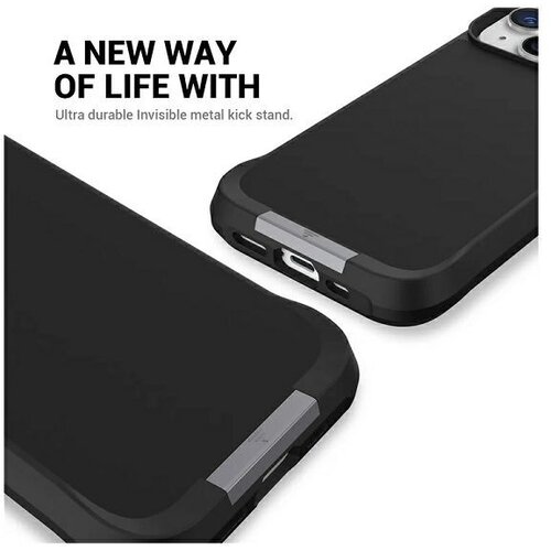 Max Mobile MM TPU IPHONE 16 - DROP-PROOF MAGSAFE KICKSTAND Black Slike
