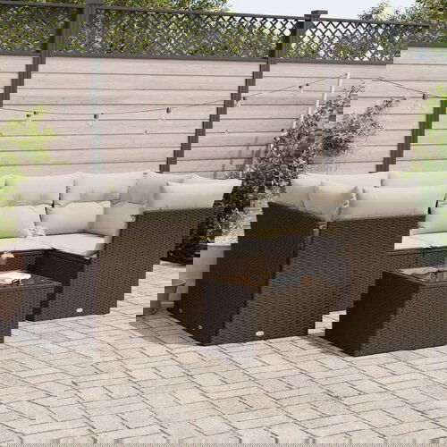  7-dijelni set vrtnih sofa od poliratana s jastucima smeđi Cijene