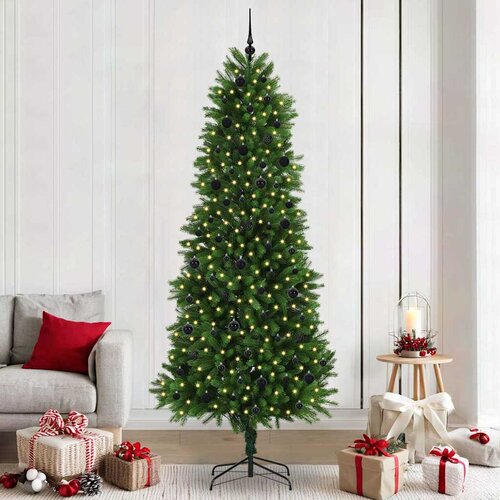  Božićno drvce s 300 LED svjetlima s stalakom Zelena 240 cm PE Cene