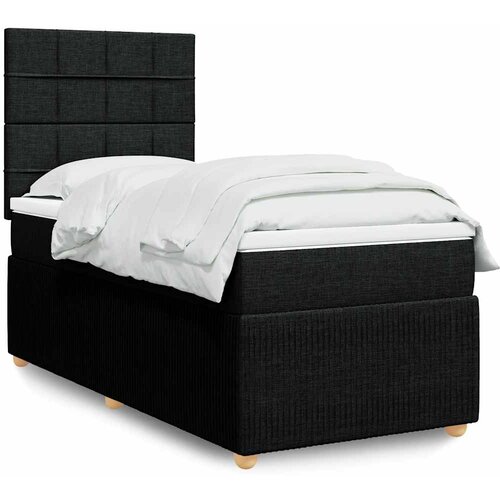 Box spring krevet s madracem crni 80 x 200 cm od tkanine Slike