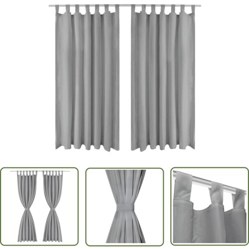  The Living Store Zavese iz mikro satena 2 kosa z zankami 140x225 cm sive barve - Zavesa, (21744250) Cene