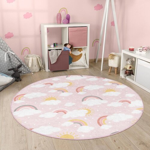 Mila Home Rožnata pralna otro&amp;scaron;ka preproga &amp;oslash;120 cm Rainbow World &amp;ndash; Slike