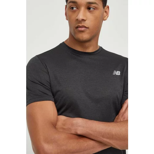 New Balance Kratka majica za vadbo Athletics črna barva