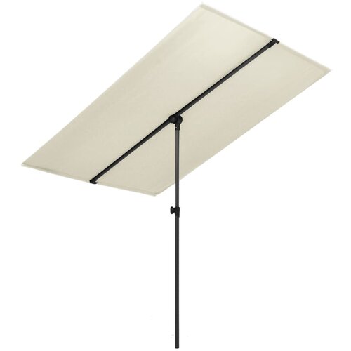 vidaXL Zunanji senčnik z aluminijastim drogom 180x130 cm peščeno bel Cene