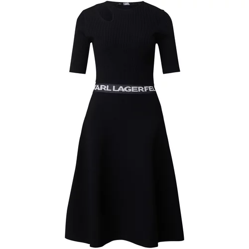 Karl Lagerfeld Pletena haljina crna / bijela