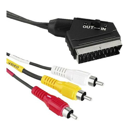  Scart-RCA (činč) kabel dužina 1.5 met., sa prekidačem - Scart to 3 RCA cable Cene