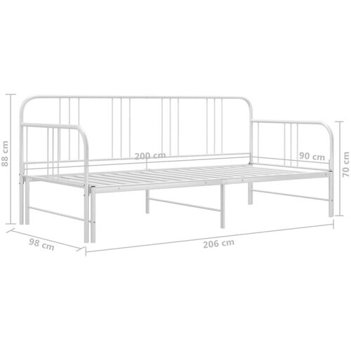 vidaXL Izvlečni posteljni okvir bel iz kovine 90x200 cm Cene