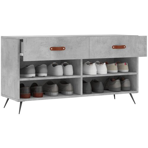  Klupa za cipele siva boja betona 102x35x55 cm konstruirano drvo Slike