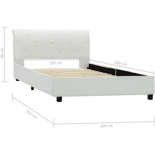VidaXL okvir za krevet od umjetne kože bijeli 100 x 200 cm Slike