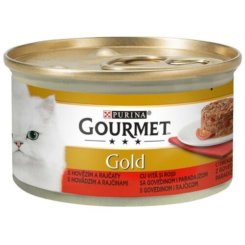 Purina hrana za odrasle mačke gourmet gold, govedina i paradajz u sosu, 85g Cene