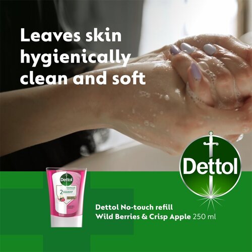 Dettol Energise Liquid Hand Wash Wild Berries &amp;amp; Crisp Apple polnilo za brezstični dozirnik mila 250 ml Slike