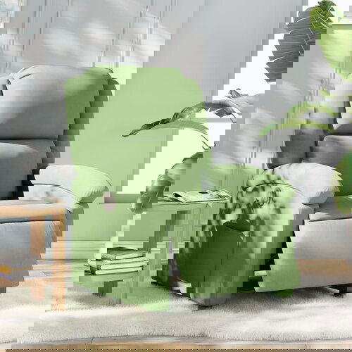 VidaXL Električni naslonjač svjetlozeleni bar&amp;scaron;unasti Slike
