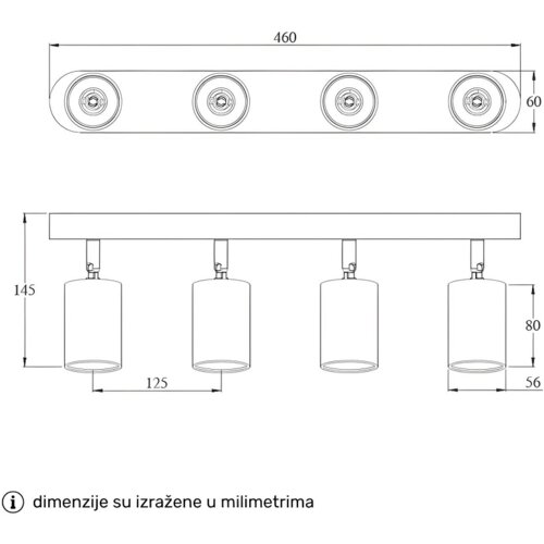 Bb Link SPOT LAMPA 4XGU10 TALIA 84 CRNA Cene