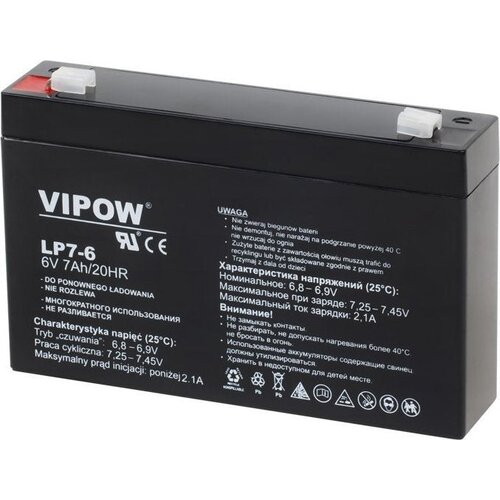 Vipow BAT0207 AGM akumulator 6 V 7 Ah, VRLA, bez održavanja Slike