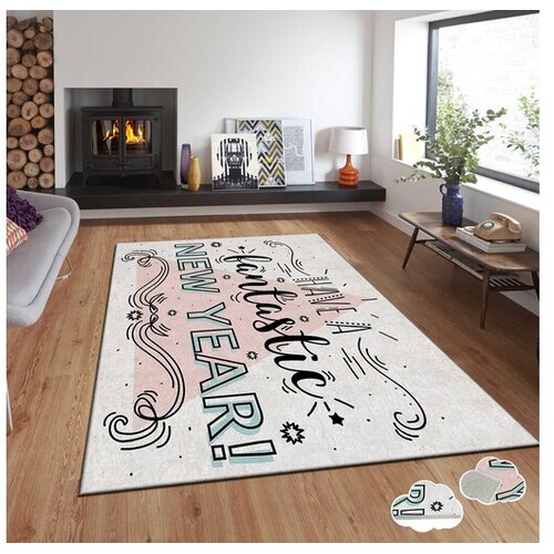 Conceptum Hypnose tepih s novogodi&scaron;njim motivima Asr-Crpt-77, Pravougaoni, 100 x 180 cm, Bež Cijene