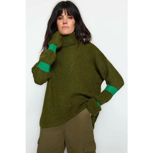 Trendyol Khaki Soft Textured Knitwear Sweater