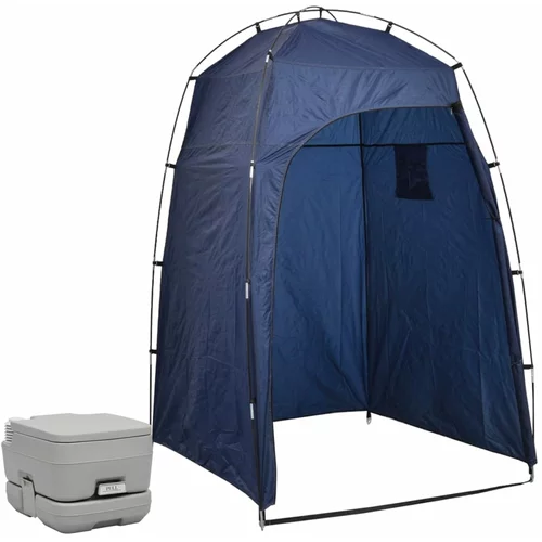 vidaXL Prenosno stranišče za kampiranje s šotorom 10+10 L, (20774141)