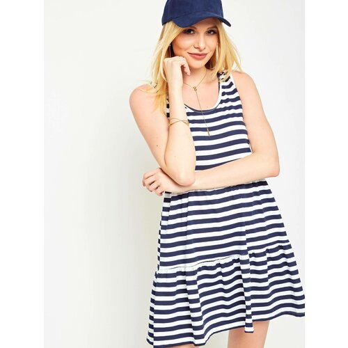 Yups White and blue summer dress with stripes Slike