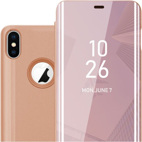 Cadorabo Case, združljiv z Apple v Kunzit Pink - Clear View Zrcalo Zaščitni pokrov s funkcijo stojala 360 stopinj zaščita, (20570191) Cene