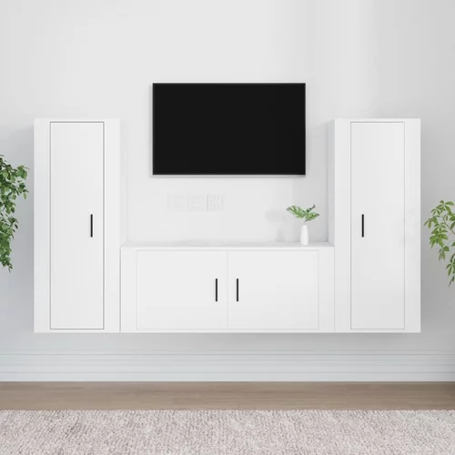  3-dijelni set TV ormarića bijeli od konstruiranog drva