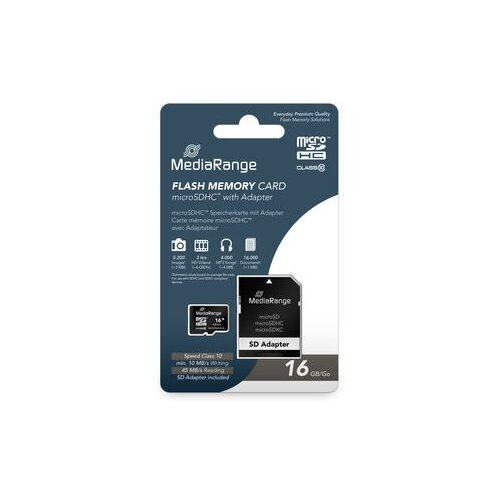 Mediarange MEMORIJSKE KARTICE MICRO SDHC/16GB CLASS 10/+SD ADAPTER MR958 memorijska kartica Cene