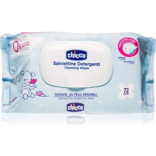 Chicco Cleansing Wipes Blue otroški nežni vlažni robčki 72 kos Cene