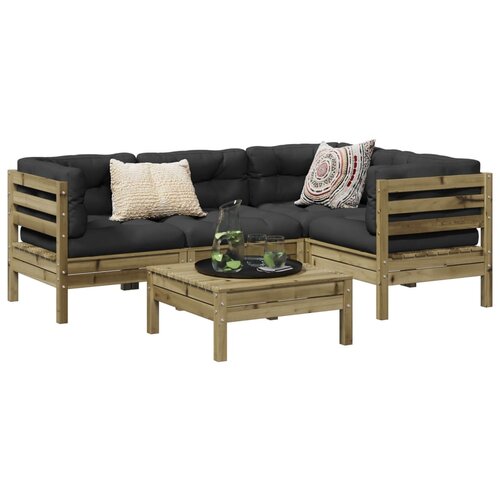 vidaXL 5-dijelni set vrtnih sofa s jastucima od impregnirane borovine Cene