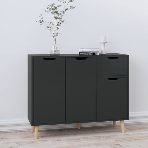 VidaXL Komoda visoki sjaj crna 90 x 30 x 72 cm od iverice Slike