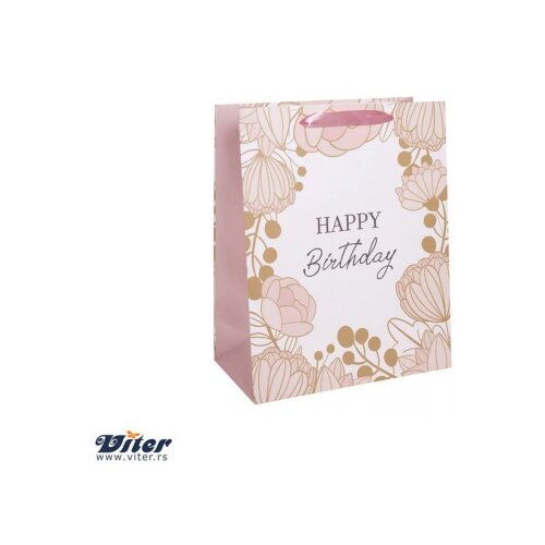 Viter kesa happy birthday in pink flowers m ( 370241 ) Slike