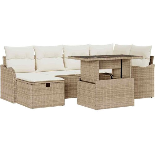  Sjedeća garnitura za vrt 7 kom. poliratan 232.5 x 122.5 x 85 cm Slike