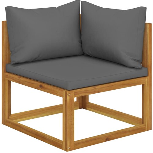VidaXL Modularna kutna sofa i tamnosivi jastuci masivno bagremovo drvo Slike