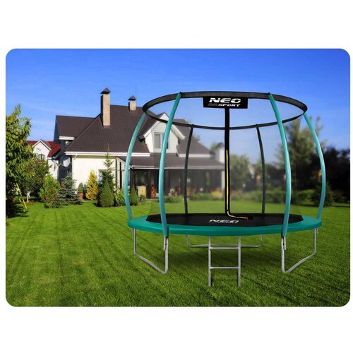 Neo-Sport profilirani vrtni trampolin 252 cm (8 ft) s unutarnjom mrežom, tirkizni Slike