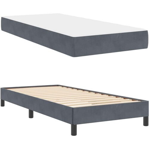  Krevet s opruga kutije Tamno siva 80 x 220 cm tkanina Slike