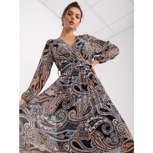 Italy Moda Dress-DHJ-SK-11389-2.52P-black-beige Slike