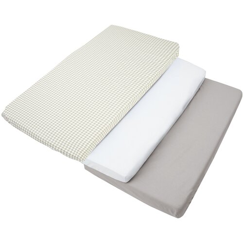 Medi Partners Set of 3 pcs. Fitted Sheet 60x120 cm 100% Cotton Baby Bed Linen Mattress Slike