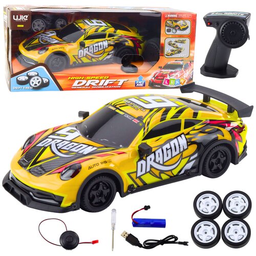  Auto na daljinsko upravljanje s promjenjivim gumama Drigt Dragon – žuti Cijene