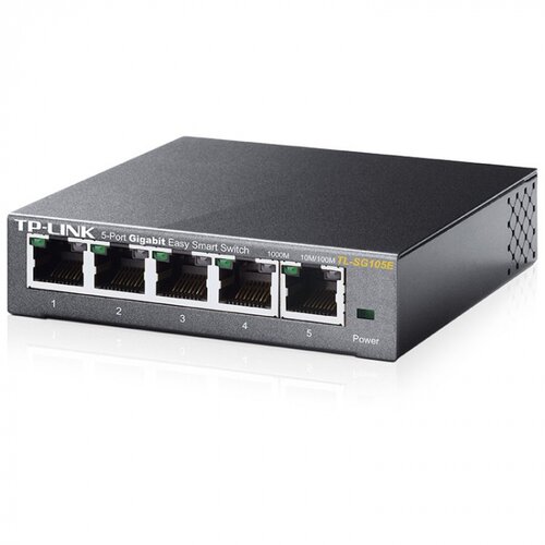 Tp-link TL-SG105E 5-Port Gigabit Desktop Easy Smart Switch, 5 10/100/1000Mbps RJ45 ports, MTU/Port/Tag-based VLAN, QoS, IGMP Sno Cijene