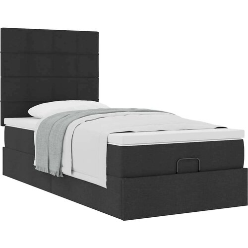 VidaXL otomanski okvir kreveta s madraca crni 80x200cm od tkanine Slike