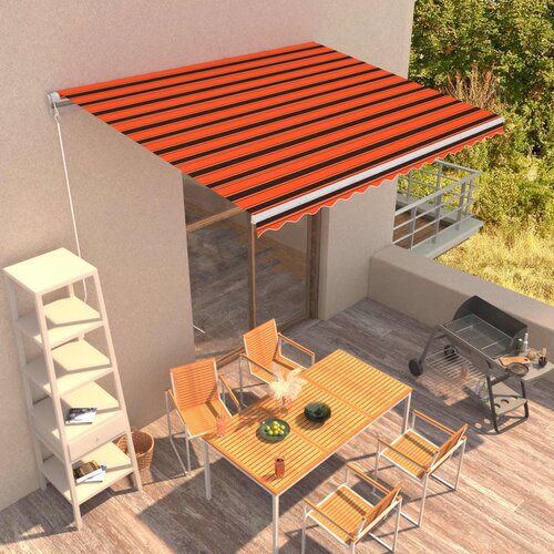 vidaXL Ročno zložljiva tenda 400x300 cm oranžna in rjava Cene