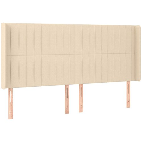  Uzglavlje s u&amp;scaron;ima krem 183x16x118/128 cm od tkanine Slike