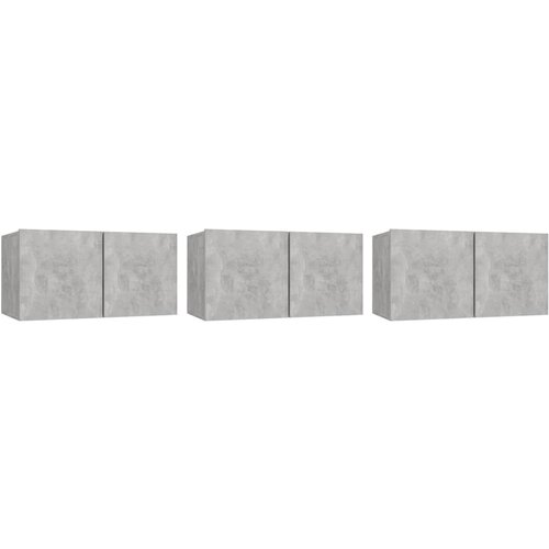 VidaXL Viseče TV omarice 3 kosi betonsko sive 60x30x30 cm iverna pl., (20733533) Slike