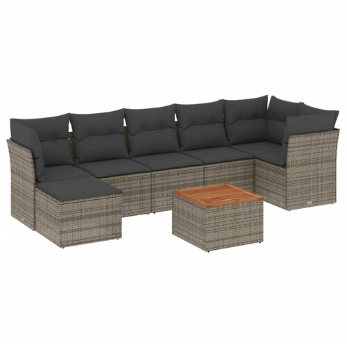 Maison Chic Seti vrtnega pohištva - Vrtna garnitura - Vrtni pohištvo set 8-delna z blazinami siv poli ratan, (21808306) Cene