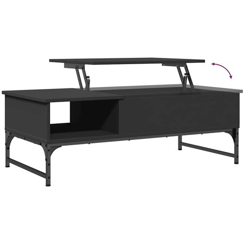  Stolić za kavu crni 100 x 50 x 35 cm konstruirano drvo i metal Slike