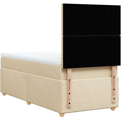 vidaXL Box spring postelja z vzmetnico krem 80x200 cm blago, (21261090) Cene