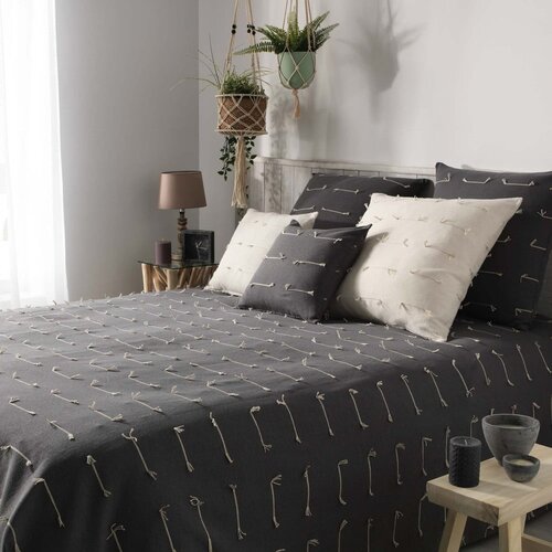 douceur d'intérieur Antracitno sivi prekrivač 180x220 cm Fileo – Cijene