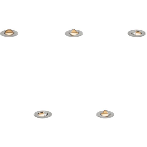 QAZQA Komplet 5 modernih talnih reflektorjev aluminij vklj. LED IP67 - Linsey Slike
