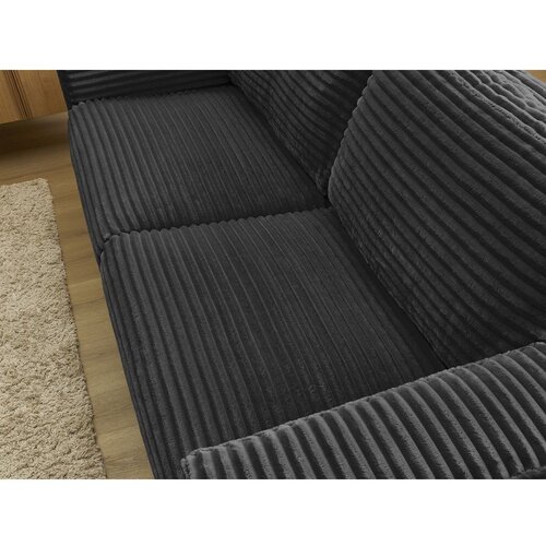 Bobochic Paris Crna sofa za spavanje/sklopiva od samta 240 cm Hugo &amp;ndash; Slike